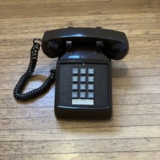 Vintage ITT Model 2500 Series CHOCOLATE BROWN Push Button Touch Tone Desk Phone