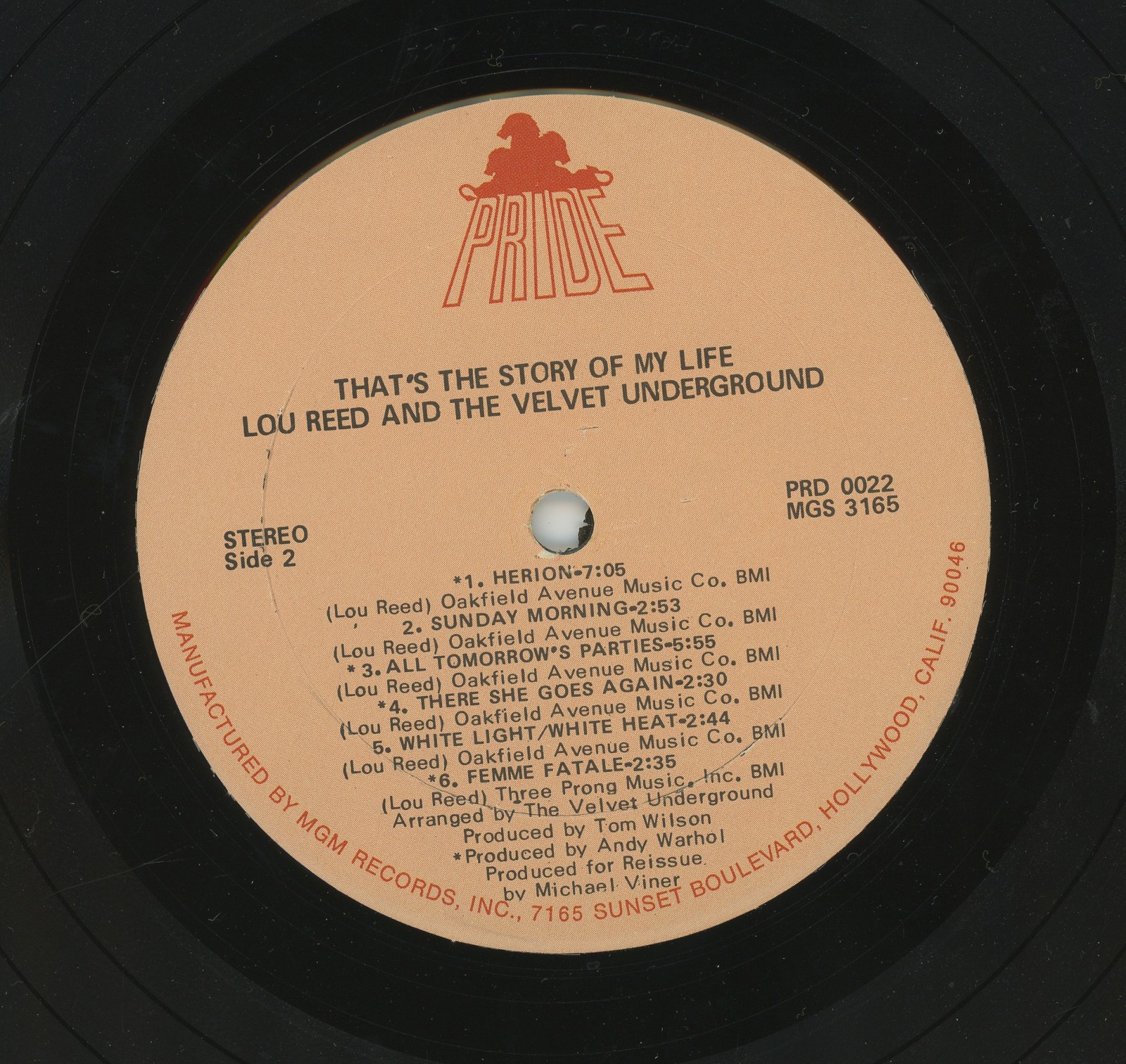 Lou Reed and The Velvet Underground That's the Story of My Life Vinyl...