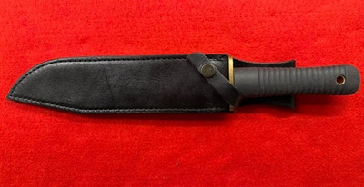 MINT BLACKJACK KNIVES TETON BOWIE, SEKI JAPAN, WITH LEATHER SHEATH (941)