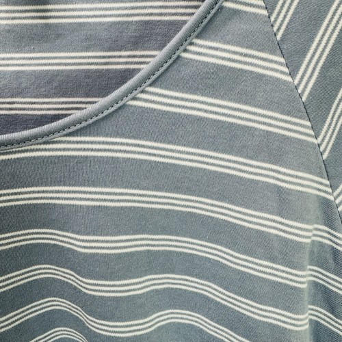 Lake Pima Long-Long Pajama Lounge Set in Dusty Blue Stripe Sz S Inseam 27" Peru - Picture 6 of 16
