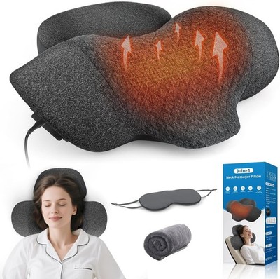 UQHH 3-in-1 Neck Massager Pillow with Heat, Vibration and Cervical Traction, Erg