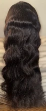 Beautiful, Brand New, 32 Inch, 100% Human Hair, Black, Body Wave,Lace Front, Wig