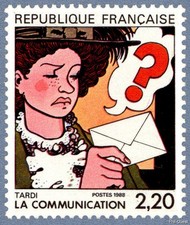 Timbre de 1988 -  La communication - vue par Tardi -  N° 2512 neuf