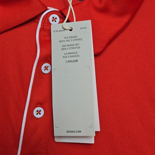 Adidas AEROREADY Polo Uomo 2XL Rosso Golf Allenamento Atletico Top - Foto 7 di 17