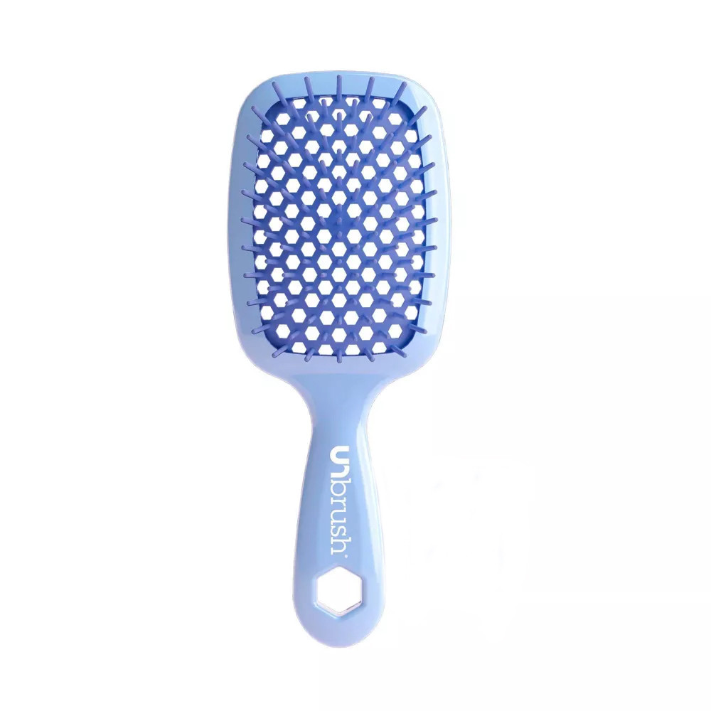 Расчесывающая щетка для волос UNbrush, светло-голубая с барвинком