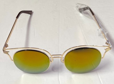 Popular Modern Sunglasses for Women Coating Mirror Fashion UV400 Gold