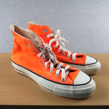 Vintage 80s Converse All Star Chuck Taylor High Top Shoes Size 6.5 Neon Orange