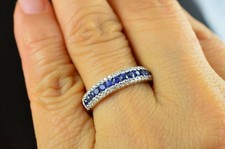 14K White Gold Plated Round Cut 2Ct Lab Created Sapphire Women Engagement Ring