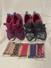 NWOT Plae Ty - Multicolor Girl's Shoes 3.5 Lot Of 2 With Xtra Straps