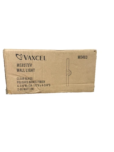 Vaxcel Lighting W0463 Webster 2 Light 25" Tall Bath Bar - Nickel New - Picture 4 of 4