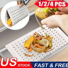 1-4 Pcs Kitchen Rubber Sink Mat Drain Pad Counter Protector Non-Slip Mesh new