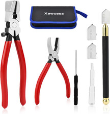 Glass Cutter Kit, 2-20mm Glass Cutting Tool with Pliers