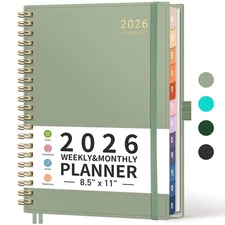 2026 Planner, Weekly and Monthly, Large Size (8.5" x 11"), 2026 Calendar, Jan...
