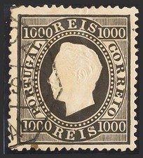 Portugal. Used Yvert 65B. 1884. 1000 Reis Black. Perforated 13 ½. Yvert 2012: 10
