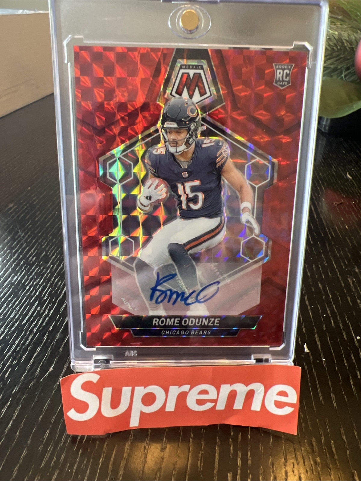 2024 Panini Mosaic Rome Odunze /199 Red Rookie Auto #309 Chicago Bears