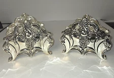 Vintage Godinger Silver Plated Napkin & Utensil Holder Set Kitchen Home Decor