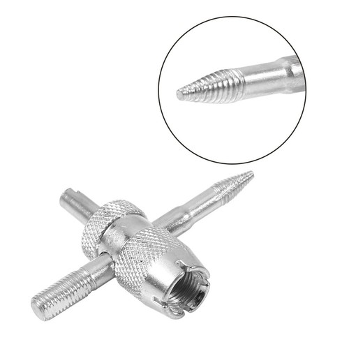 [4 Way Car Bike Tyre Valve Repair Remover Tool Tire Accessory 4 Valve Stem Core - Picture 7 of 7