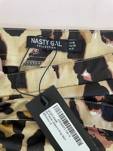 BNWT leopard print nastygal wrap skirt size 10 - Picture 6 of 7
