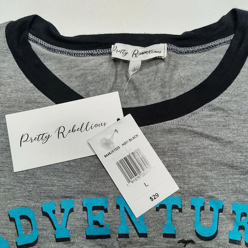 Pretty Rebellious ADVENTURE STATE OF MIND BACK TO NATURE Women Large T-Shirt NEW - Picture 3 of 11