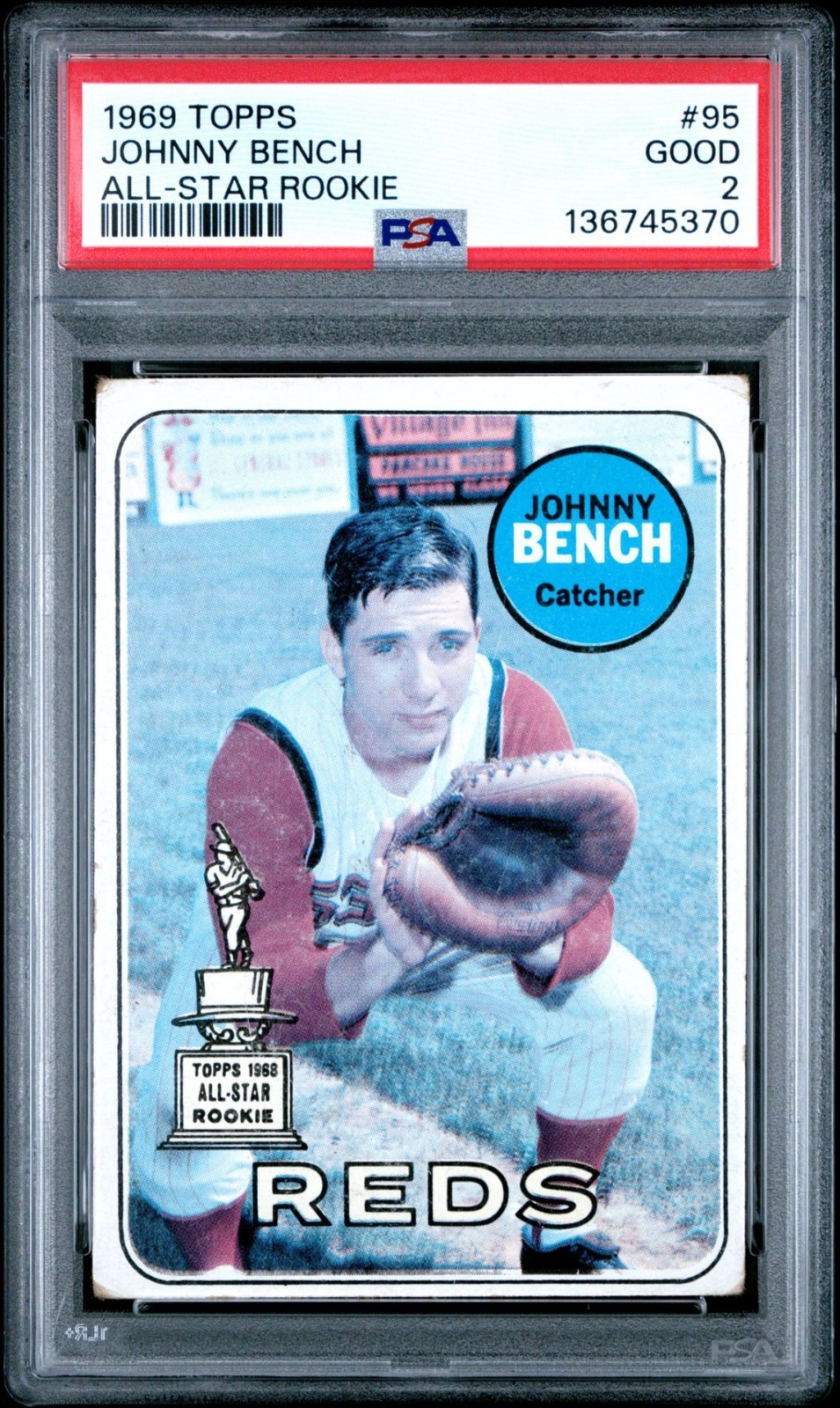1969 Topps Johnny Bench All-Star Rookie #95 PSA 2 (2nd Year) Freshly Graded
