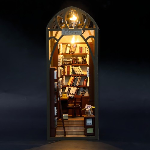 DIY Book Nook Kit – Miniature Library Reading Room with LED Light for Adults - Picture 7 of 10