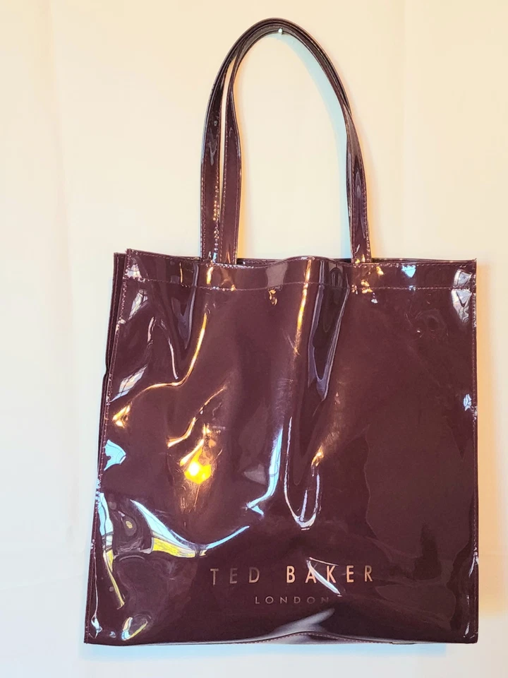 Ted Baker London Plum Icon Patent Tote Bag With Gold Bow - Image 2 of 4