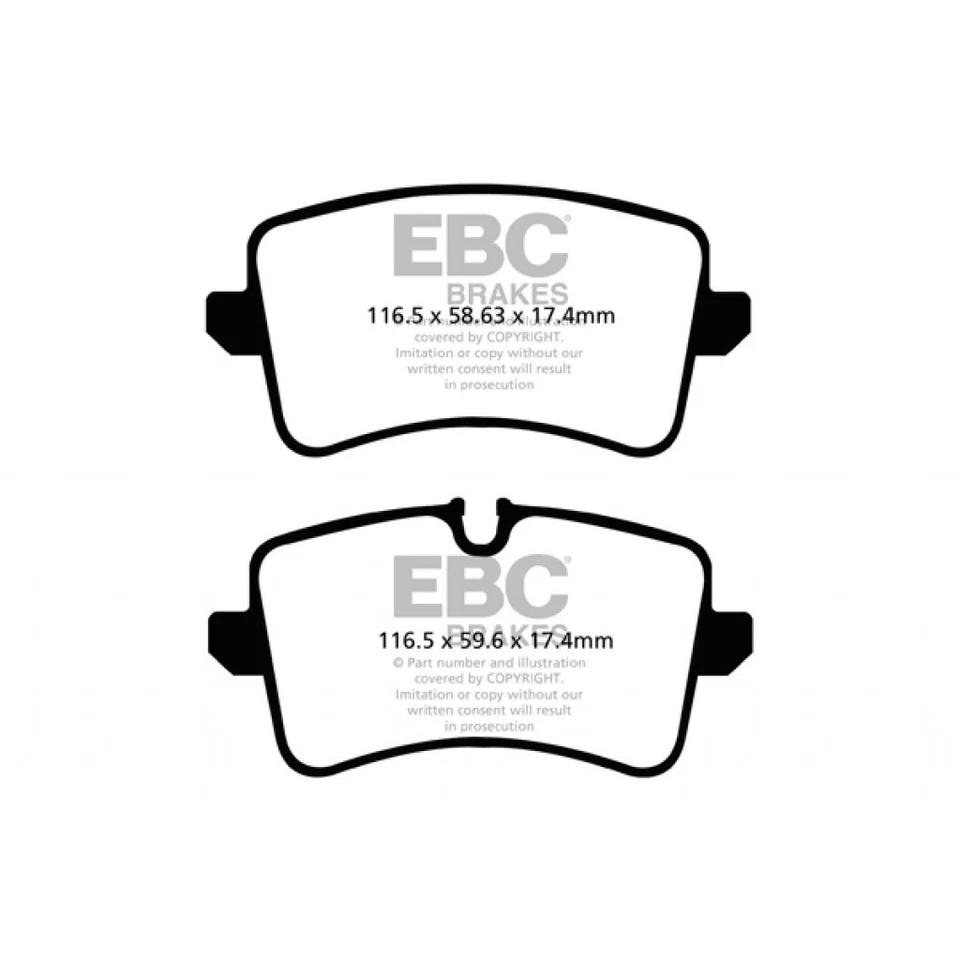 EBC For Porsche Macan 2015 2016 2017 2018 Rear Brake Pads 2.0 Turbo Yellowstuff - Imagen 2 de 4