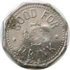 Searchlight, Nevada NV J. C. McClanahan Saloon Rare One Drink Trade Token — photo 2