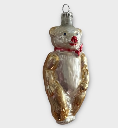 Lotto 3 pezzi statuine natalizie vintage vetro Germania Ovest orsetto tamburo fiori - Foto 10 di 11