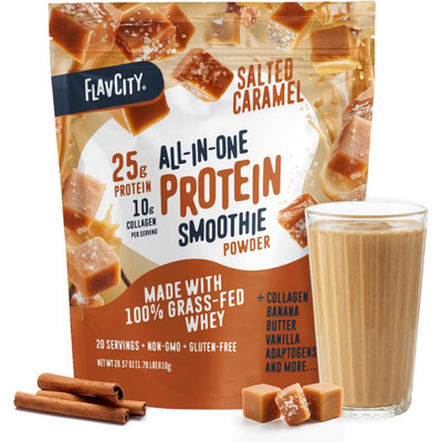 FlavCity Salted Caramel Protein Smoothie - On the Go Meal Alternative 20 Srv
