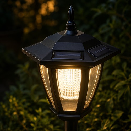 Linterna Solar Lámpara Poste Luz Exterior Tradicional Jardín Patio Camino Estaca - Imagen 23 de 24