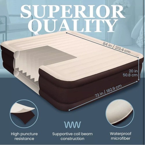 CALIFORINA KING SIZE Englander Air Mattress w/ Built in Pump Luxury Double High - Picture 4 of 6