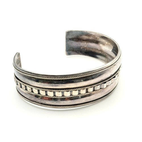 Vintage Sterling Silver Navajo Cuff Bracelet 925 FAS