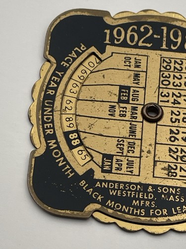 Vtg Chrysler Corp Turbine Research Project Perpetual Calendar Brass 1962-1989 - Picture 10 of 12