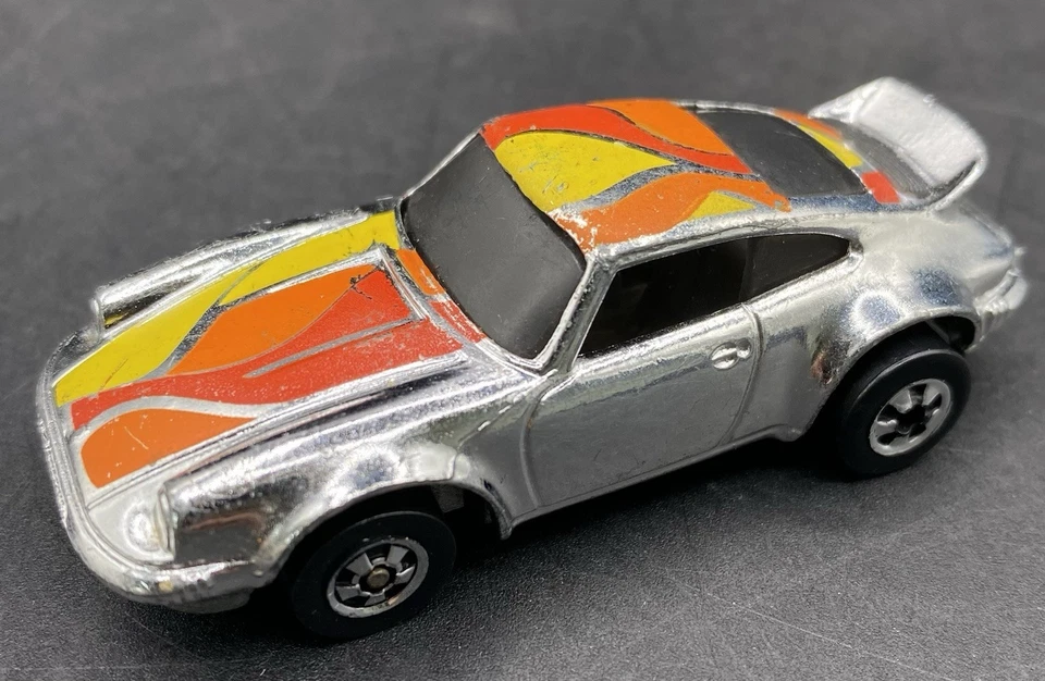 1974 Hot Wheels Porsche P - 911 Chrome Silver With Flames Flying Colors Series - Image 2 of 4