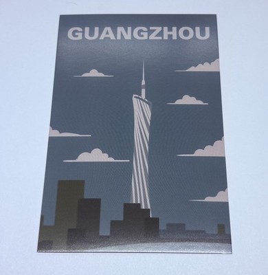 Canton Tower Guangzhou Postcard Print Art Card  City Tour Travel Souvenir P4
