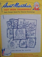 VTG Aunt Marthas Christmas Santa Snowman Angel 3595 Embroidery Transfer Pattern