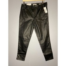 NWT New Social Standard by Sanctuary Black Faux Leather Ankle Skinny Size 12