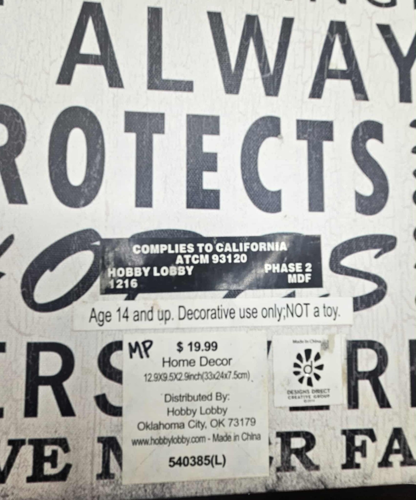 Hobby Lobby Faux Book Box, Love is Patient