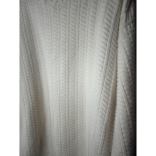 Suéter Y2K Bill Blass Pescador Grueso Tejido Cuello en V L De Colección Enmarcado a Mano EE. UU. - Imagen 5 de 5