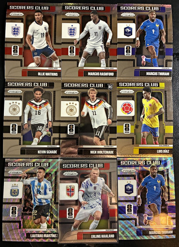 Panini Prizm World Cup 2026 Scorers Club Soccer Rookie 9-Card Lot erling Haaland