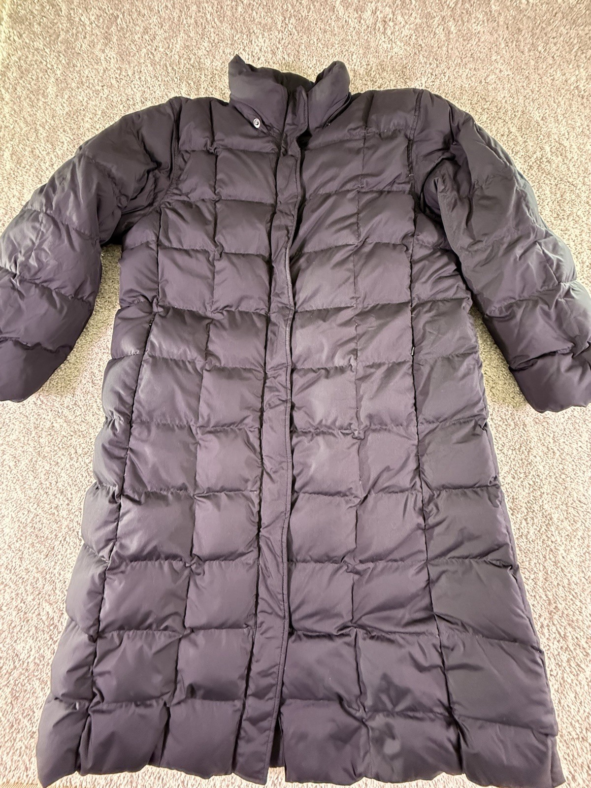 Lands’ End jacket long women’s xl puffer black Down Fill -no Hood