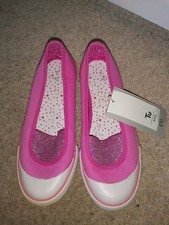 TU girls pink slip on daps / espadrilles size 2