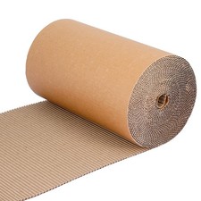 Corrugated Cardboard Roll, 12 x 394 Inch Corrugated Paper, B Flute Shipping C...