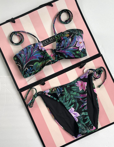 Victoria's Secret BADE-SET Multiway Neckholder-Top & freches Bikiniunterteil mit Seitenbindung M - Bild 1 von 8
