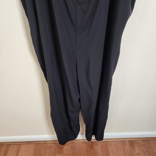 NWT Old Navy Cami Cropped Jumpsuit 3X Woman Black Smocked Back Square Neck Rayon - Picture 5 of 11