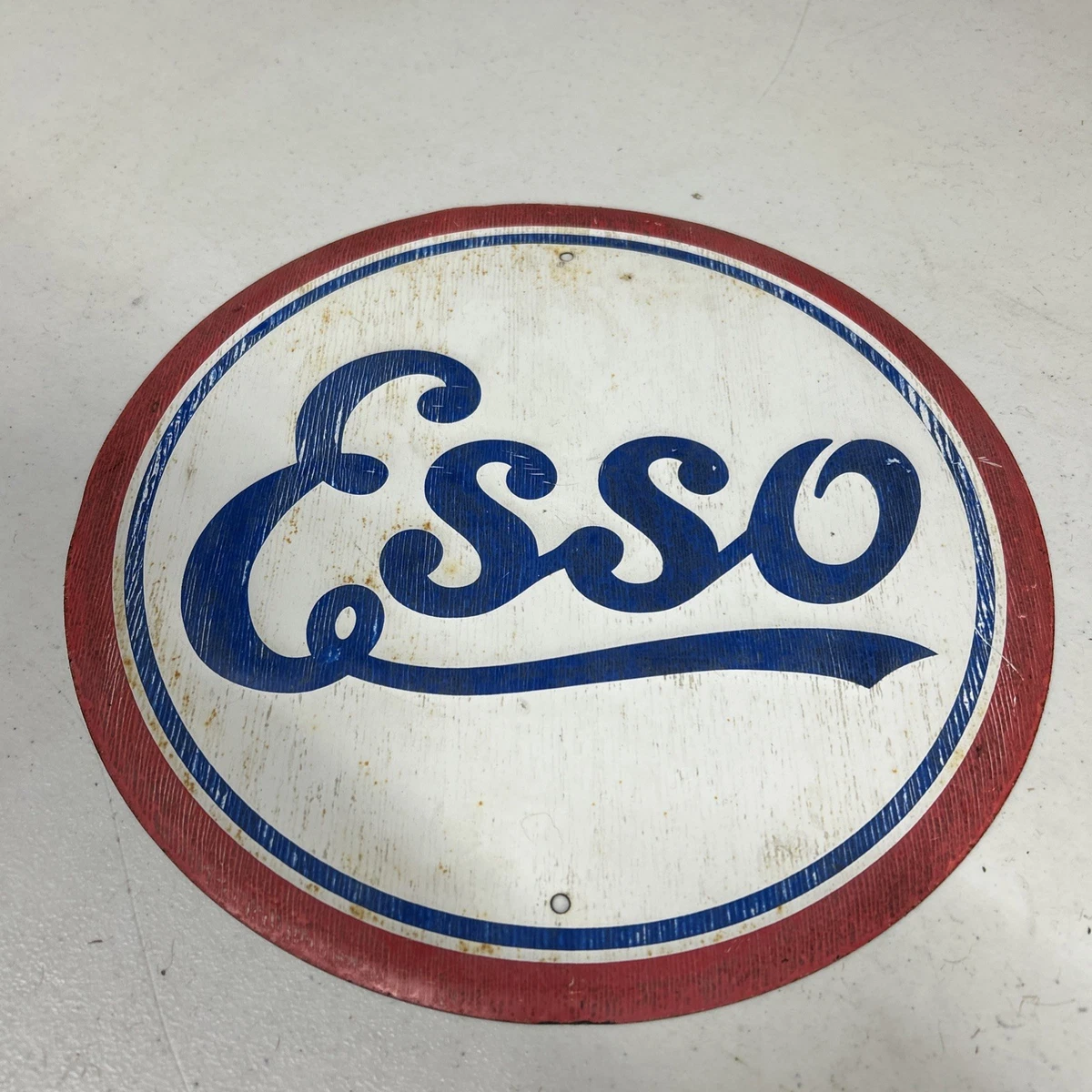 Enseigne Ronde Esso Gasoil – Reproduction – Déco Garage Ou Man Cave – 10,5 Cm