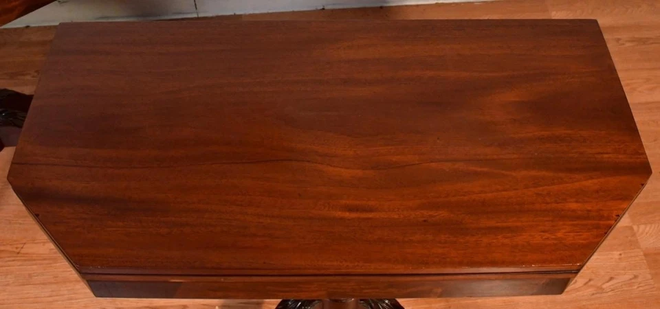 PAR de mesas de jogo/console antigas inglesas federais de mogno flip-top 1850 - Imagem 2 de 4