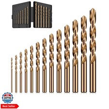 Set, 13Pcs M35 High Speed Steel Jobber Length Drill Bit Kit for Hardened Meta...