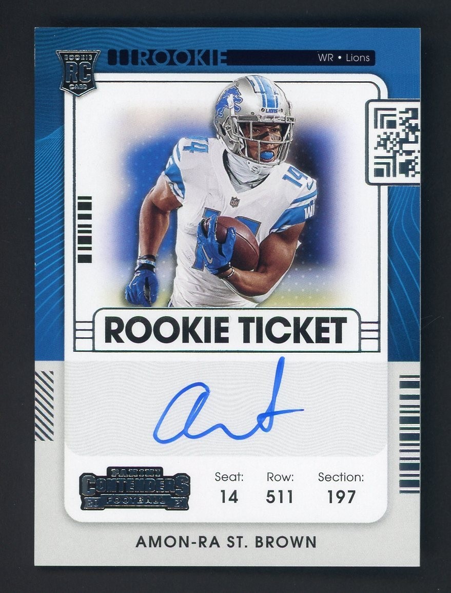 2021 Panini Contenders Rookie Ticket #131 Amon-Ra St. Brown Lions RC AUTO